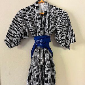 Boys Summer Yukata w/Silk Obi Sash